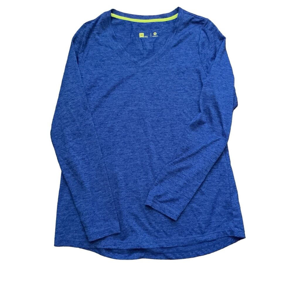 Xersion Woman’s Size Medium Blue Long Sleeve Performance Athletic Tee Shirt